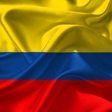 Fahne von Kolumbien gelb, blau, rot gestreift